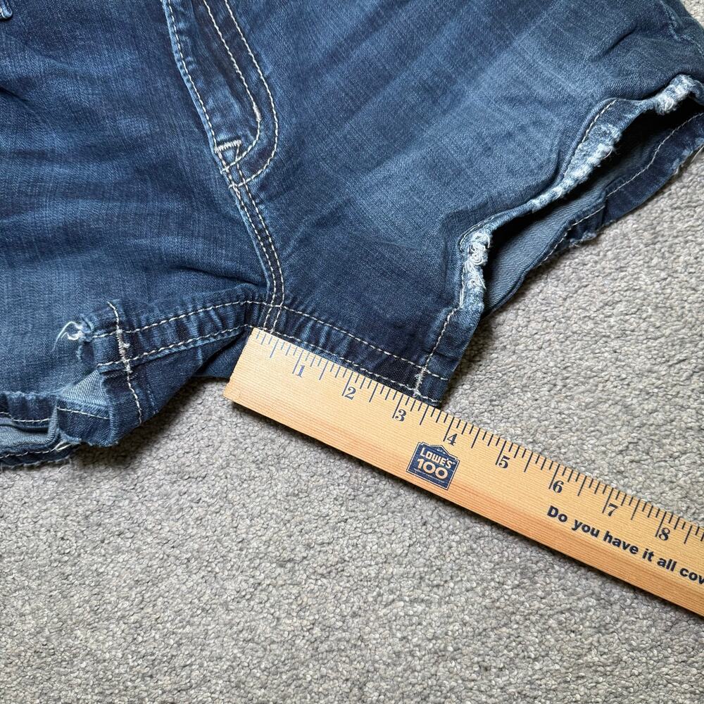 Miss Me Y2K Embroidered Curvy Shorts Women Size 29 Denim Blue Casual - Picture 6 of 7